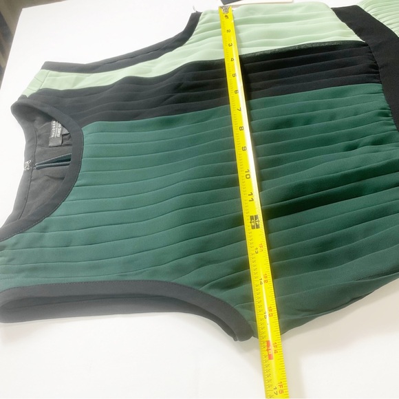 Halogen Midi Dress Work Career Cute Fancy Pleated Colorblock Nordstrom Lined Sz2 - Picture 8 of 10